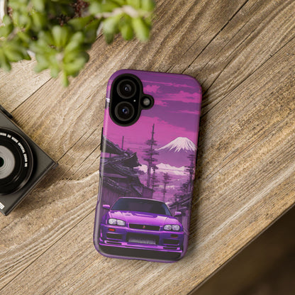 Nissan Skyline R34 Mt Fuji-Dual Layer Ultra Tough Phone Case iPhone 16 Matte Printify by The Night Shift Automotive Apparel
