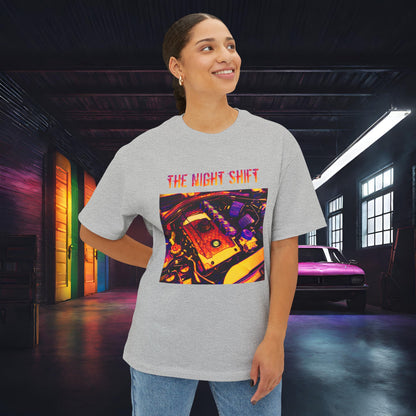 N54 Synthwave Unisex Oversized Boxy Tee Printify by The Night Shift Automotive Apparel