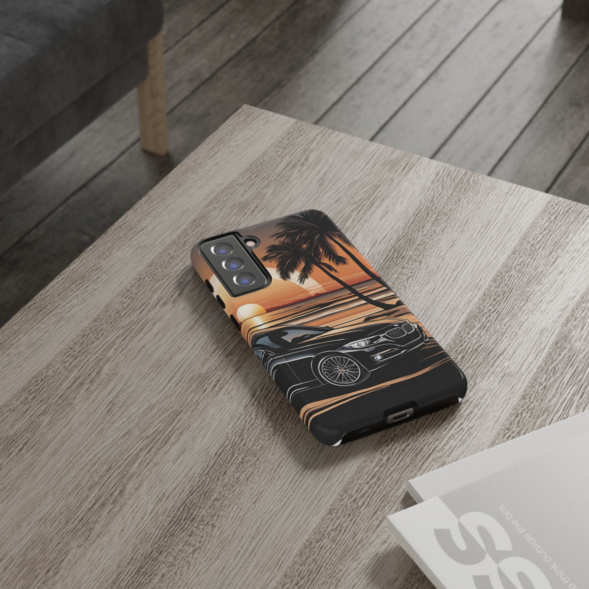 BMW Sunset On The Beach-Dual Layer Ultra Tough Phone Case Samsung Galaxy S21 FE Glossy Printify by The Night Shift Automotive Apparel