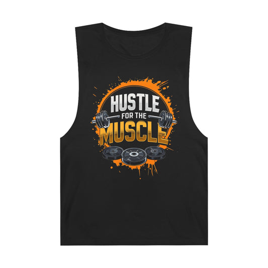 Hustle For The Muscle - Premium Unisex Barnard Tank Top Black Printify by The Night Shift Automotive Apparel