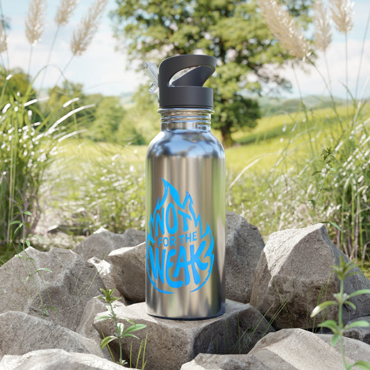 Stainless Steel Water Bottle With Straw, 20oz 20oz Silver Printify by The Night Shift Automotive Apparel