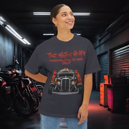 1930's Turtleback Coupe- Premium, Ultra Soft Unisex Oversized Boxy Tee Printify by The Night Shift Automotive Apparel