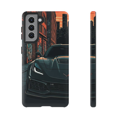 Chevy Corvette C7 Street Life-Dual Layer Ultra Tough Phone Case Samsung Galaxy S21 Matte Printify by The Night Shift Automotive Apparel