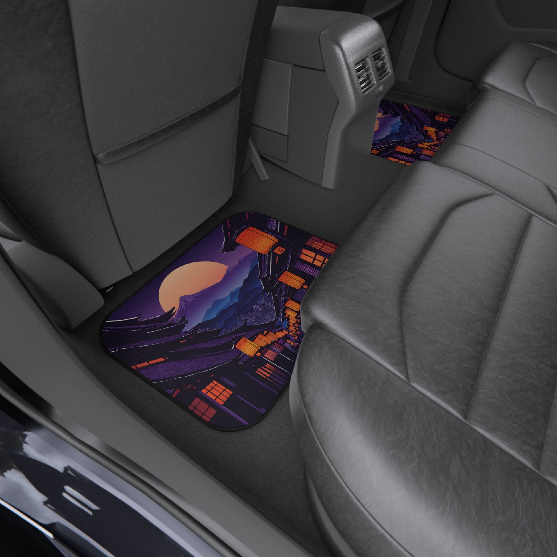 Lamplight Japanese Traditional Village-Premium, High Quality Car Floor Mats (Set of 4) Printify by The Night Shift Automotive Apparel