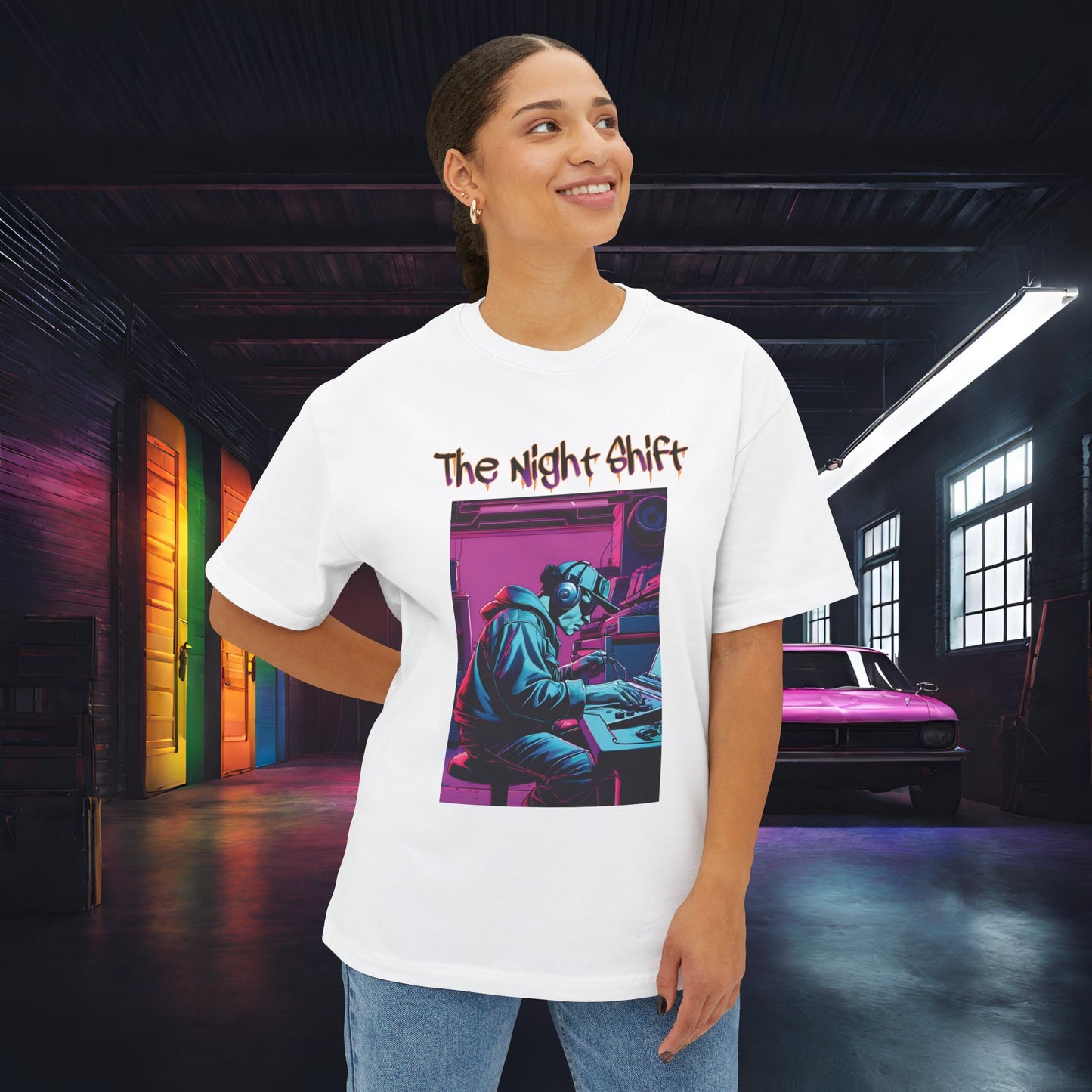 Makin' Beats-Premium, Ultra Soft Unisex Oversized Boxy Tee Printify by The Night Shift Automotive Apparel