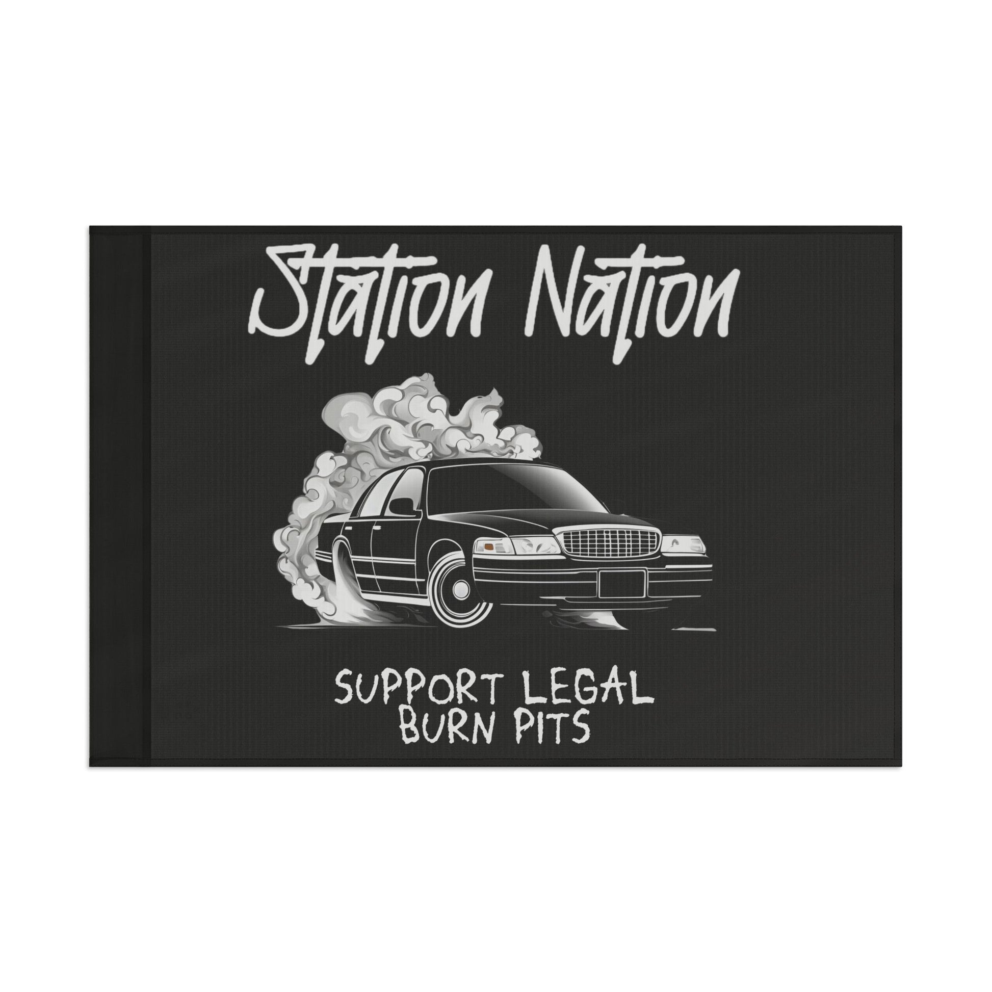 Station Nation-Support Legal Burn Pit Flags Printify by The Night Shift Automotive Apparel