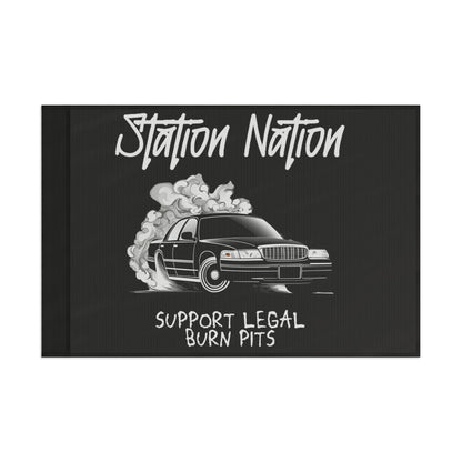 Station Nation-Support Legal Burn Pit Flags Printify by The Night Shift Automotive Apparel