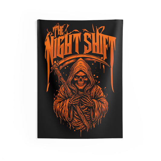 The Night Shift Reaper Indoor Wall Tapestries - Shop Banner 26" × 36" Printify by The Night Shift Automotive Apparel