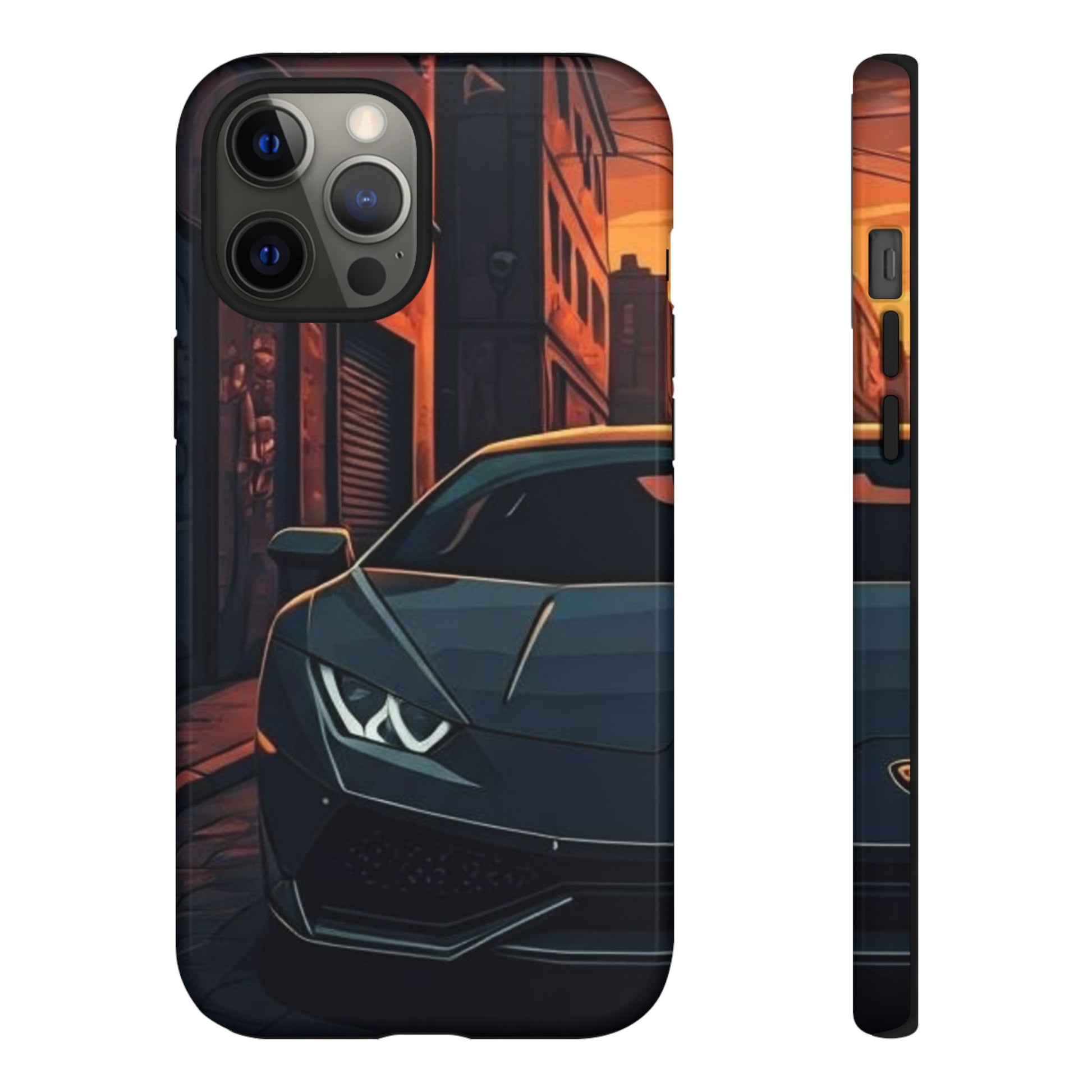 Lamborghini Huracan Street Life-Dual Layer Ultra Tough Phone Case iPhone 12 Pro Max Glossy Printify by The Night Shift Automotive Apparel