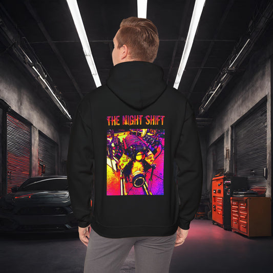 LS-X Synthwave-Premium, Ultra Soft Unisex Hoodie Black Printify by The Night Shift Automotive Apparel