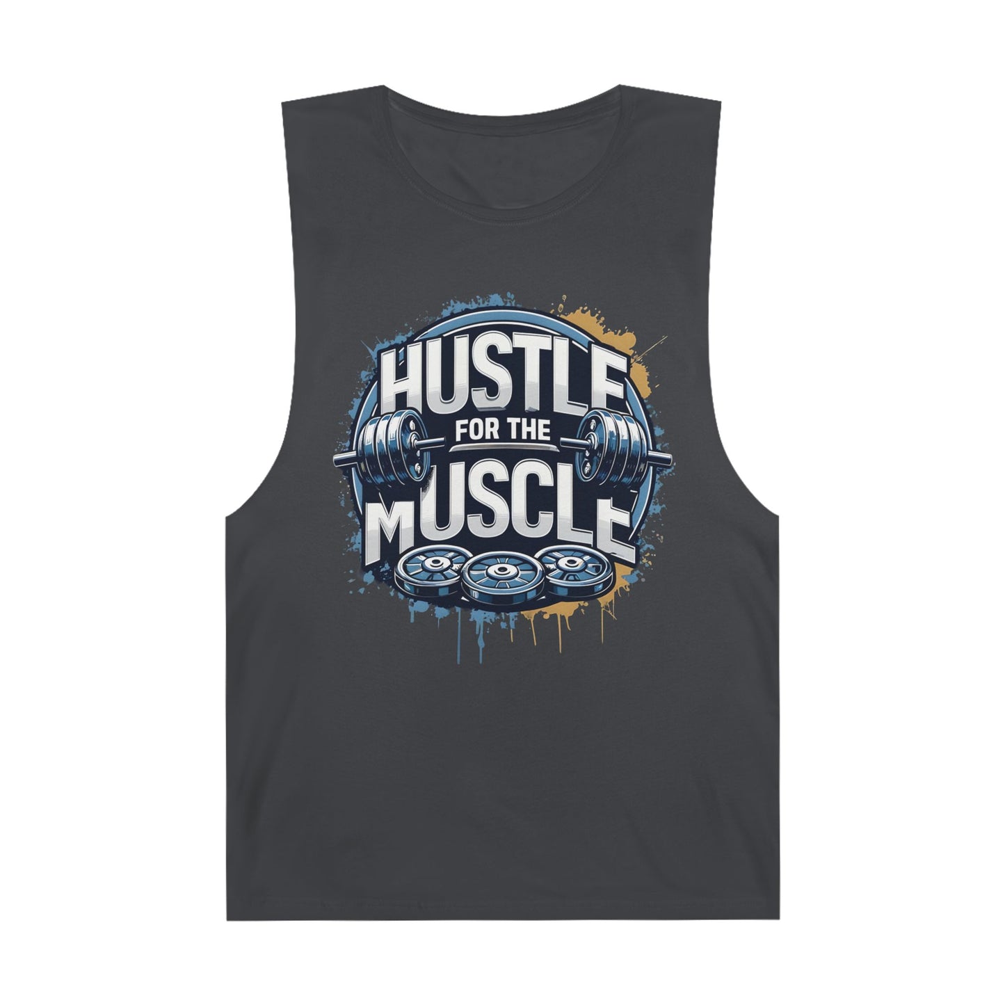 Hustle For The Muscle - Premium Unisex Barnard Tank Top Coal Printify by The Night Shift Automotive Apparel