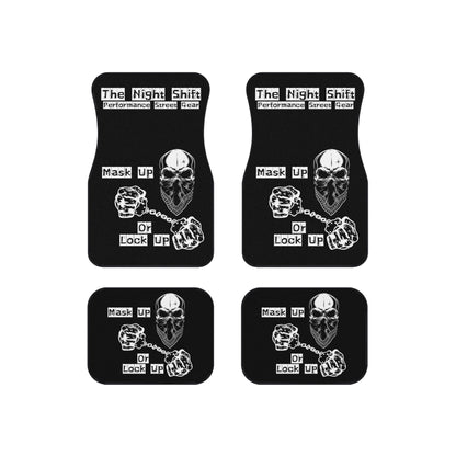 Mask Up Or Lock Up-Premium, High Quality Car Floor Mats (Set of 4) Printify by The Night Shift Automotive Apparel