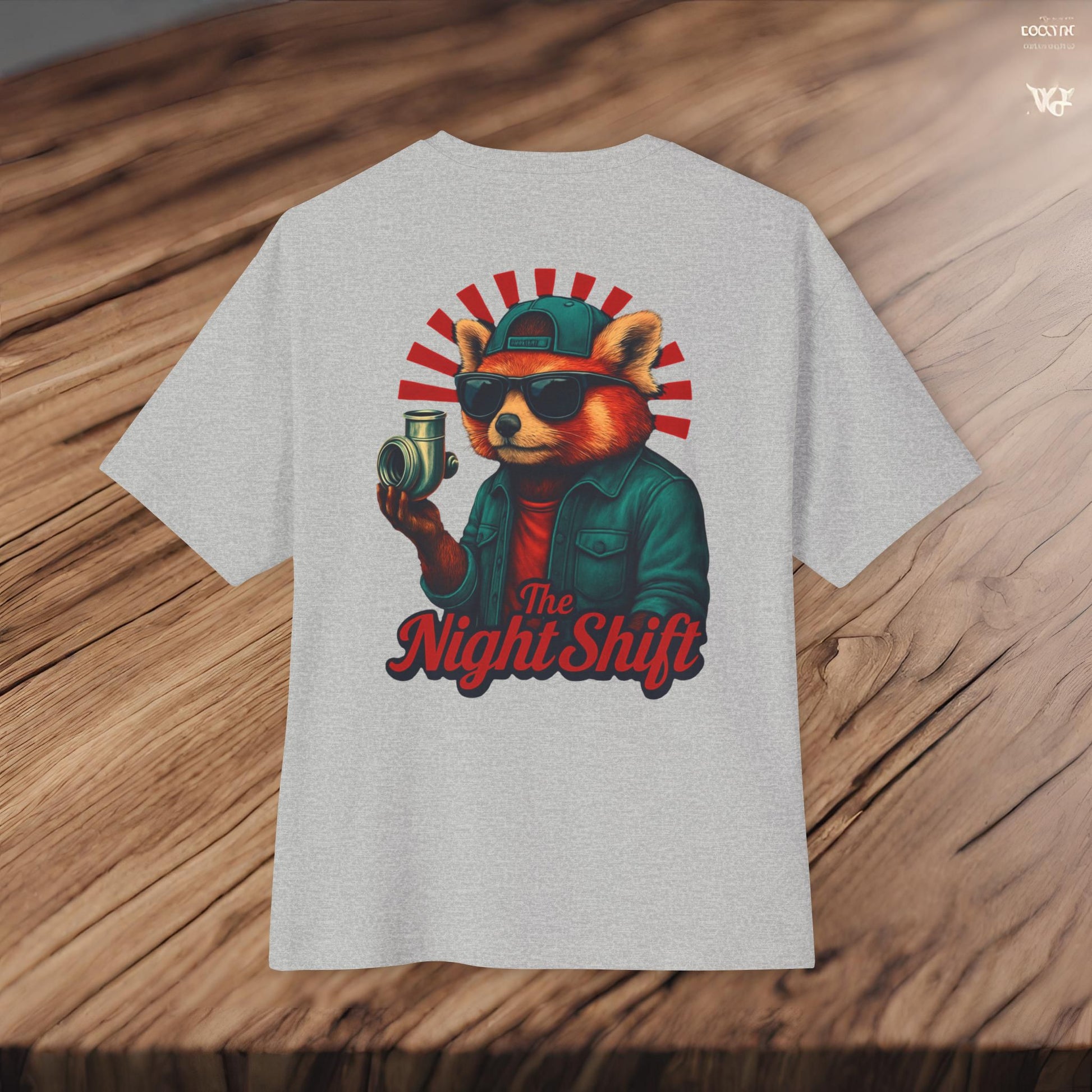 Good Vibes Red Panda-Premium, Ultra Soft Unisex Oversized Boxy Tee Printify by The Night Shift Automotive Apparel