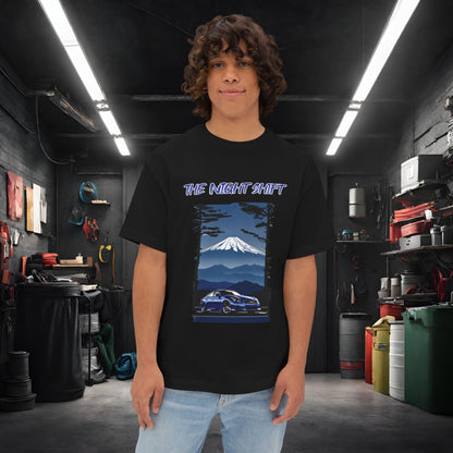 Infiniti G37 Sedan Mt Fuji-Premium, Ultra Soft Unisex Oversized Boxy Tee Black Printify by The Night Shift Automotive Apparel