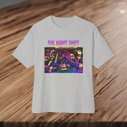S50B32 Synthwave-Premium, Ultra Soft Unisex Oversized Boxy Tee Printify by The Night Shift Automotive Apparel