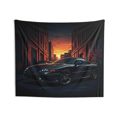 Mitsubishi 3000gt Indoor Wall Tapestries - Shop Banner 80" × 68" Printify by The Night Shift Automotive Apparel