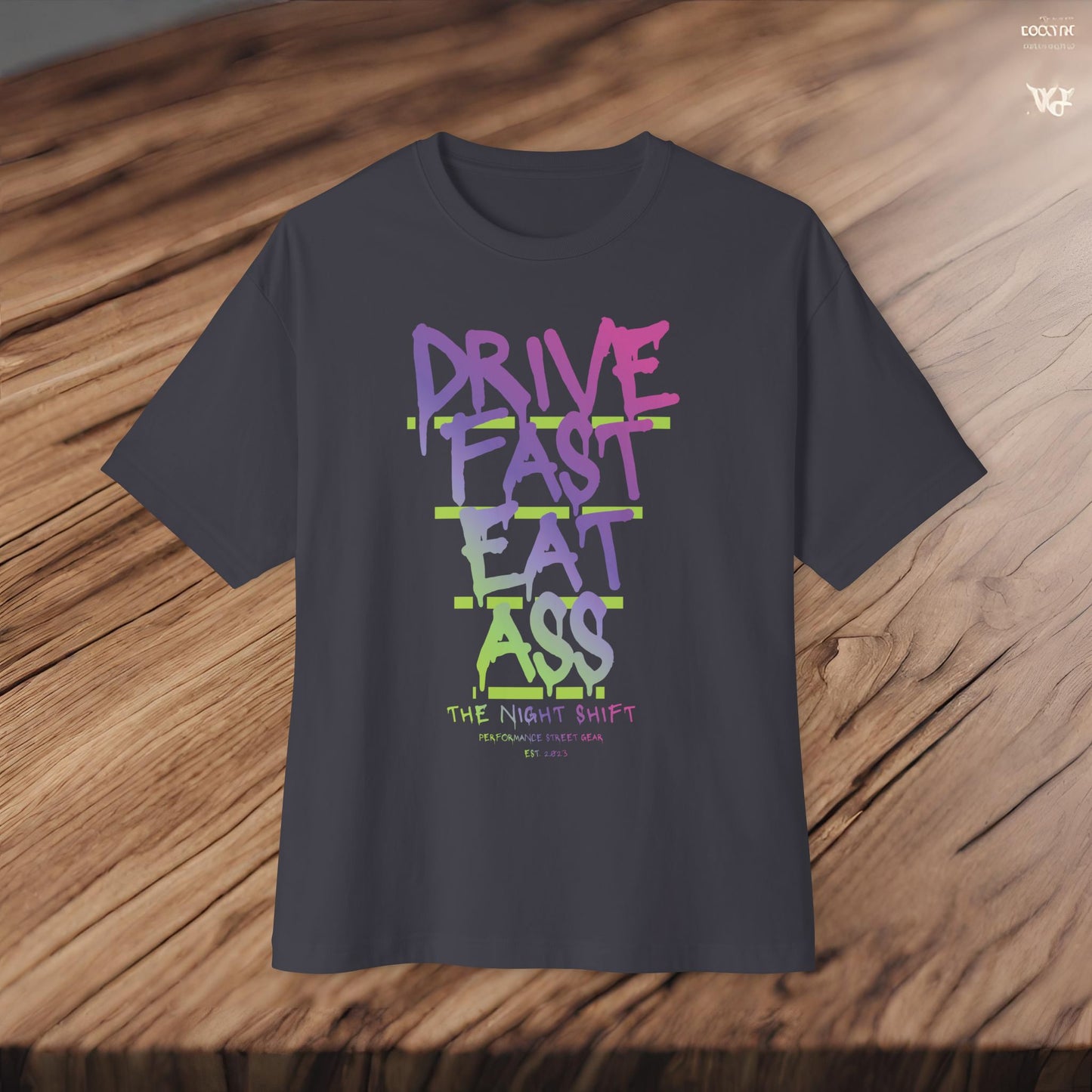 Drive Fast, Eat Ass-Premium, Ultra Soft Unisex Oversized Boxy Tee