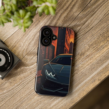 Lamborghini Huracan Street Life-Dual Layer Ultra Tough Phone Case iPhone 16 Glossy Printify by The Night Shift Automotive Apparel