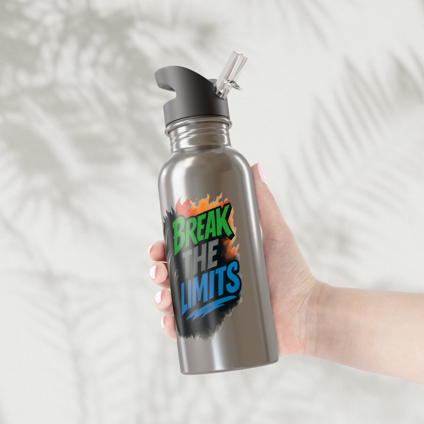 Stainless Steel Water Bottle With Straw, 20oz Printify by The Night Shift Automotive Apparel