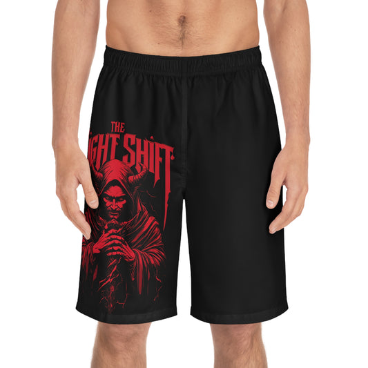 The Night Shift - Men's Relaxed Fit Board Shorts Seam thread color automatically matched to design Printify by The Night Shift Automotive Apparel