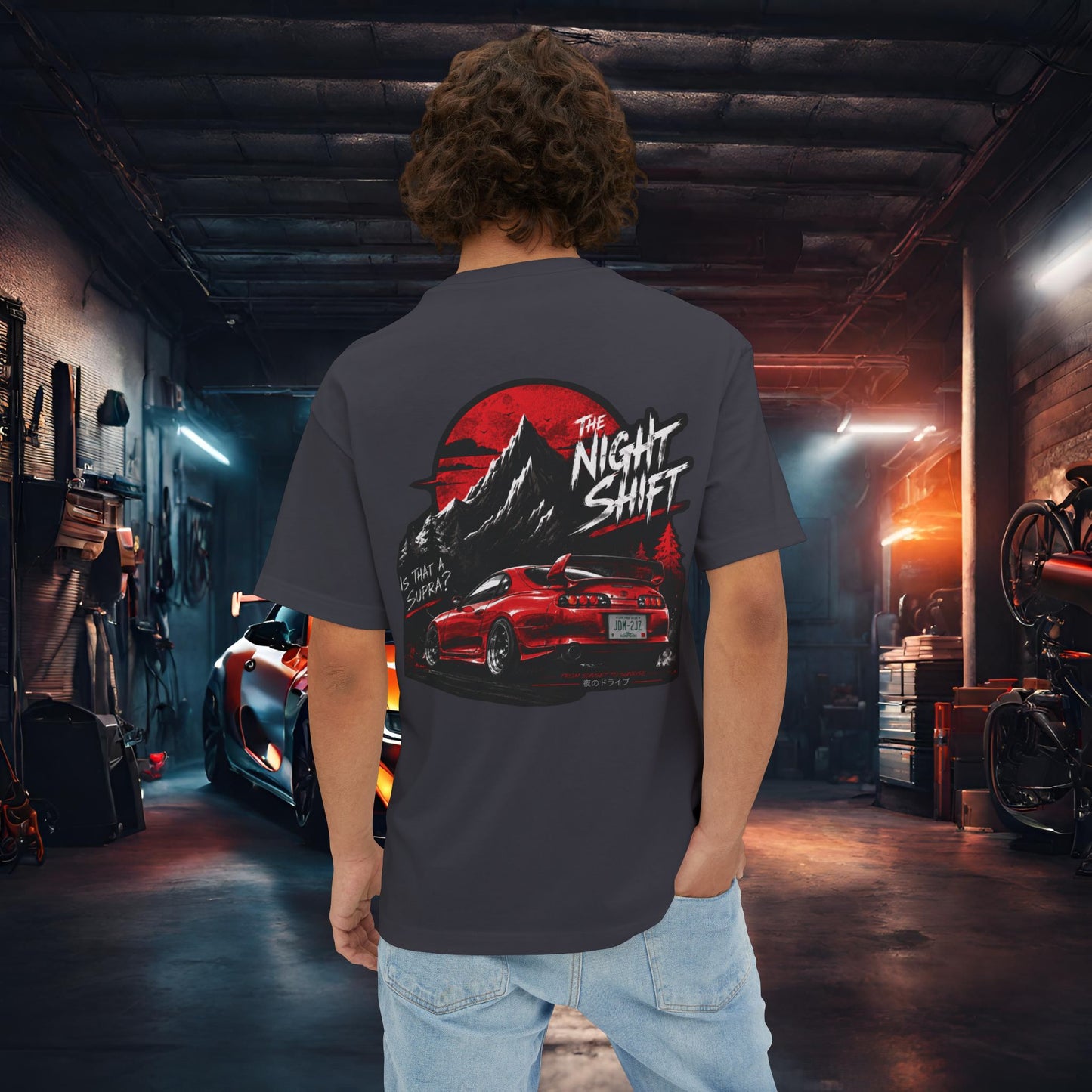 Toyota Supra MK-4 Owners Custom-Premium, Ultra Soft Unisex Oversized Boxy Tee Printify by The Night Shift Automotive Apparel