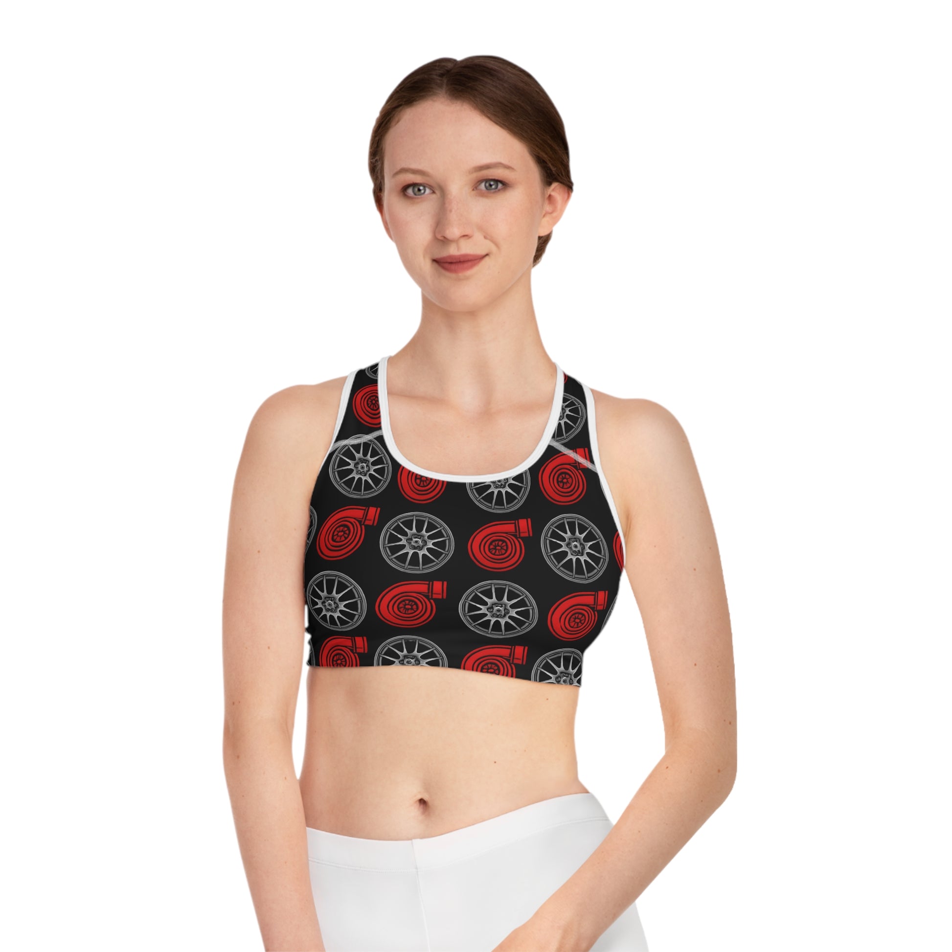 Women's Sports Bra Printify by The Night Shift Automotive Apparel