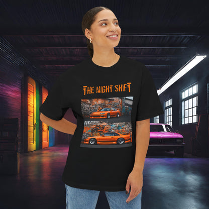 Nissan 240sx Graffiti-Premium, Ultra Soft Unisex Oversized Boxy Tee Printify by The Night Shift Automotive Apparel