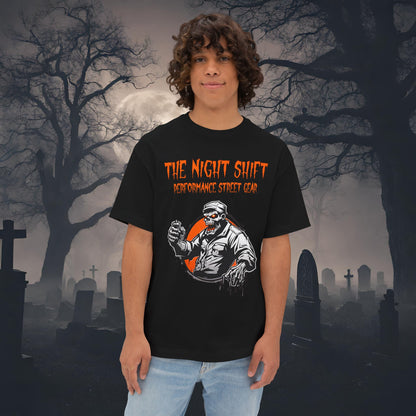 Train Conductor-Premium, Ultra Soft Unisex Oversized Boxy Tee Black Printify by The Night Shift Automotive Apparel