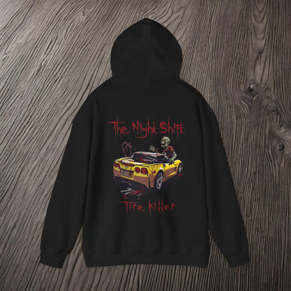Tire Killer Zombie Corvette-Ultra Soft, Premium Hoodie Printify by The Night Shift Automotive Apparel