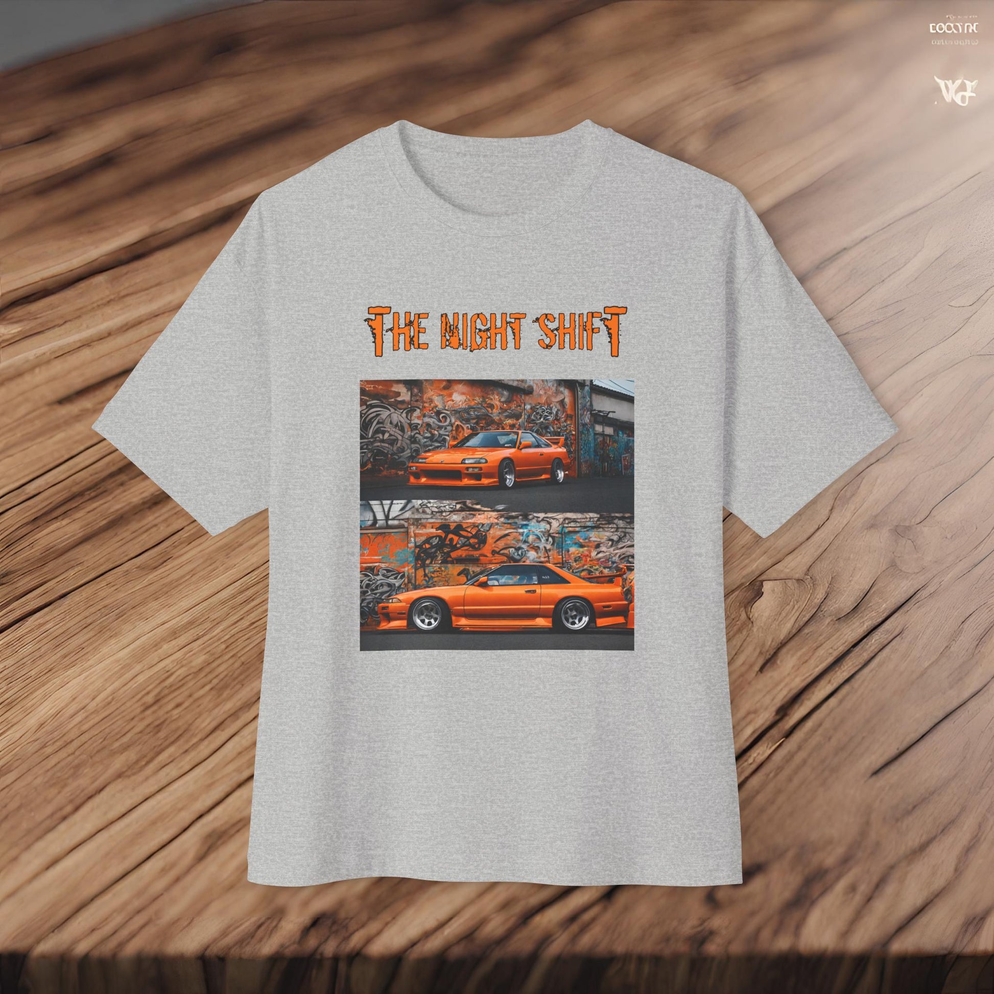 Nissan 240sx Graffiti-Premium, Ultra Soft Unisex Oversized Boxy Tee Printify by The Night Shift Automotive Apparel