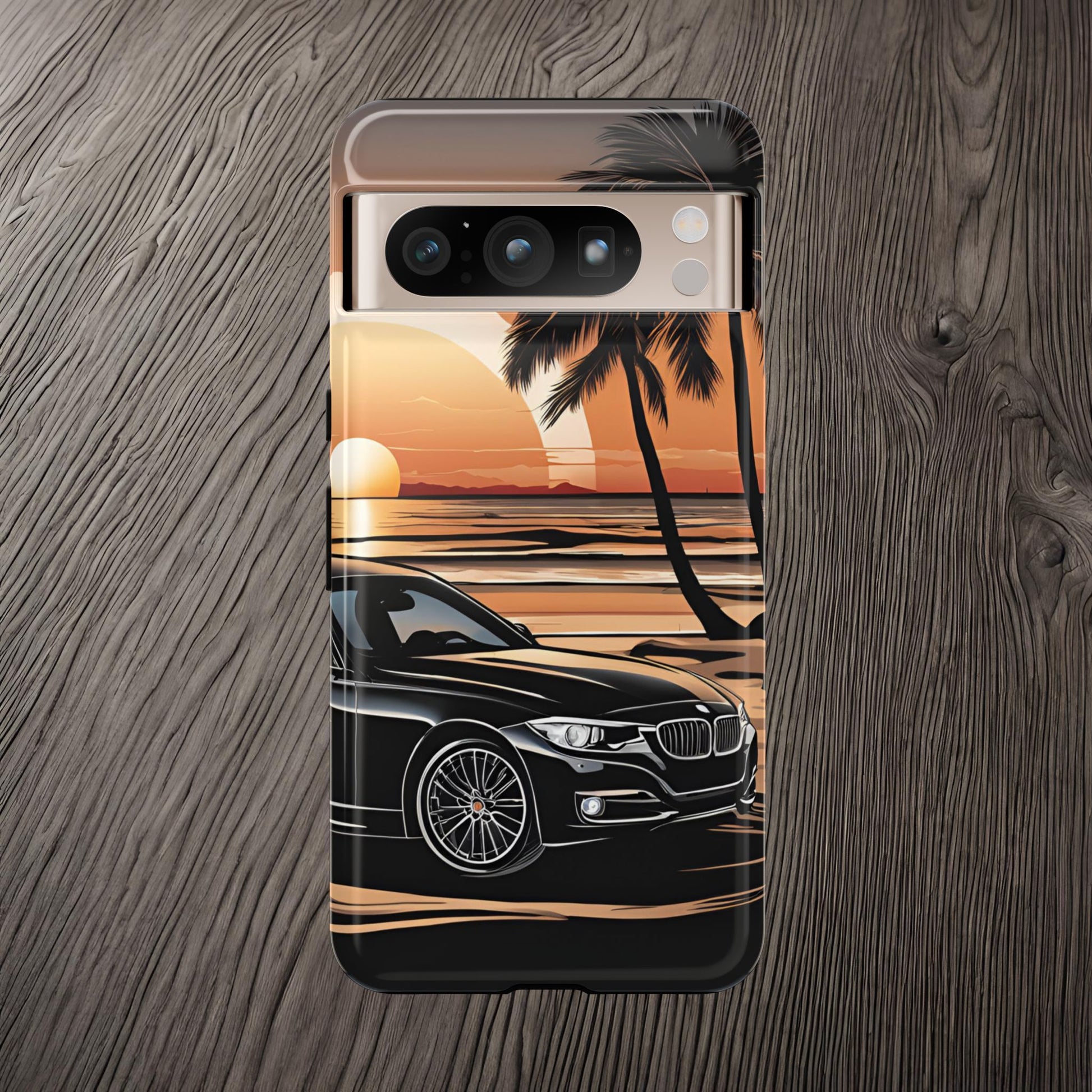BMW Sunset On The Beach-Dual Layer Ultra Tough Phone Case Google Pixel 8 Pro Glossy Printify by The Night Shift Automotive Apparel
