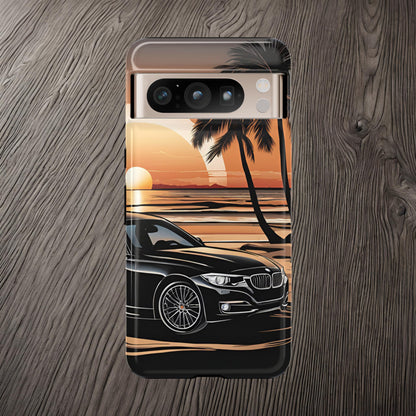 BMW Sunset On The Beach-Dual Layer Ultra Tough Phone Case Google Pixel 8 Pro Glossy Printify by The Night Shift Automotive Apparel