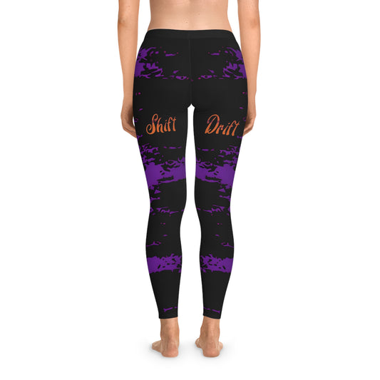 Shift Drift - Stretchy Leggings Seam thread color automatically matched to design Printify by The Night Shift Automotive Apparel