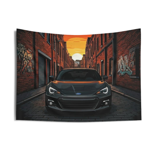 Subaru BRZ Indoor Wall Tapestries - Shop Banner 36" × 26" Printify by The Night Shift Automotive Apparel