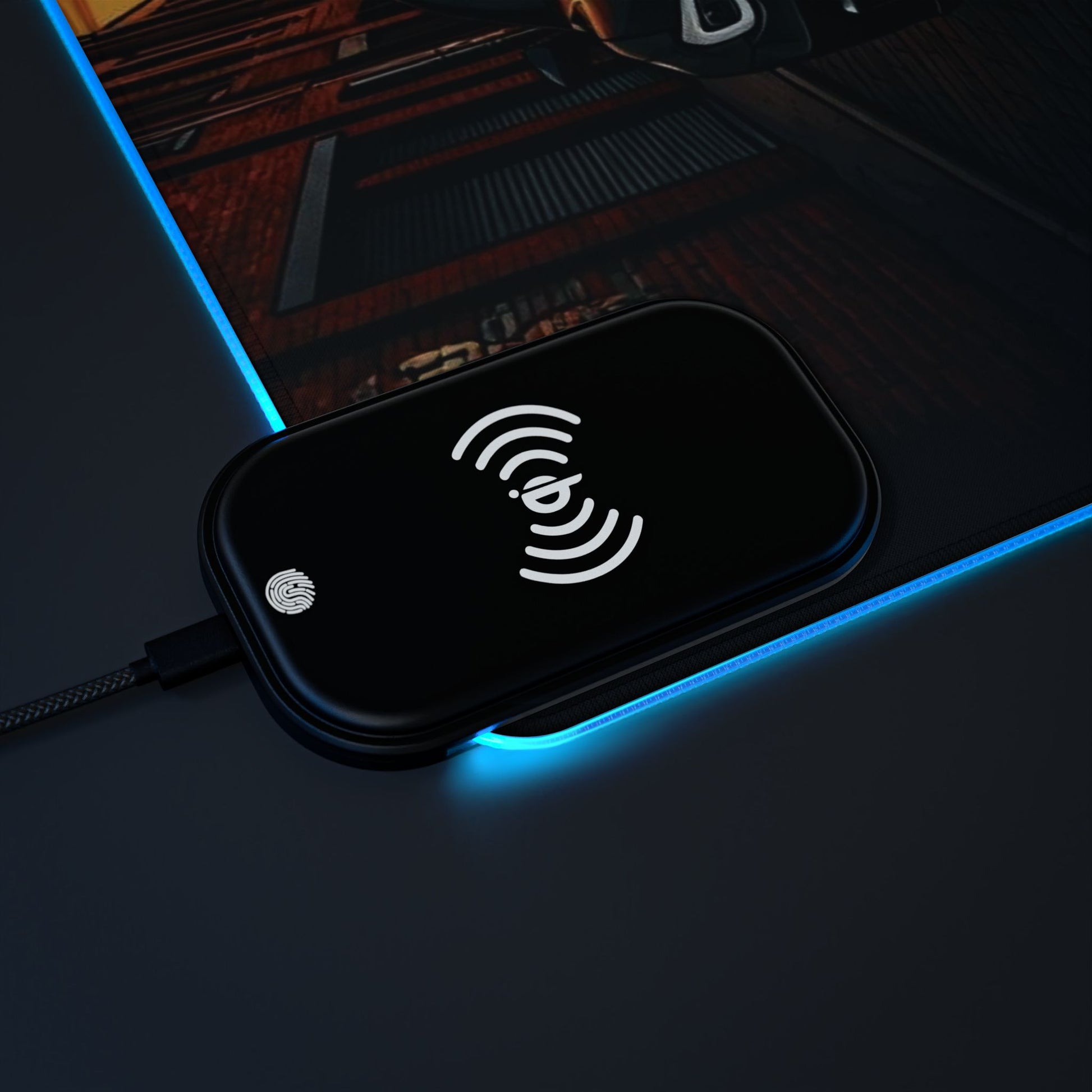 Subaru BRZ Street Life-LED Gaming Mouse Pad with Wireless Charging Printify by The Night Shift Automotive Apparel