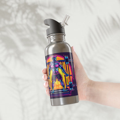 Stainless Steel Water Bottle With Straw, 20oz Printify by The Night Shift Automotive Apparel