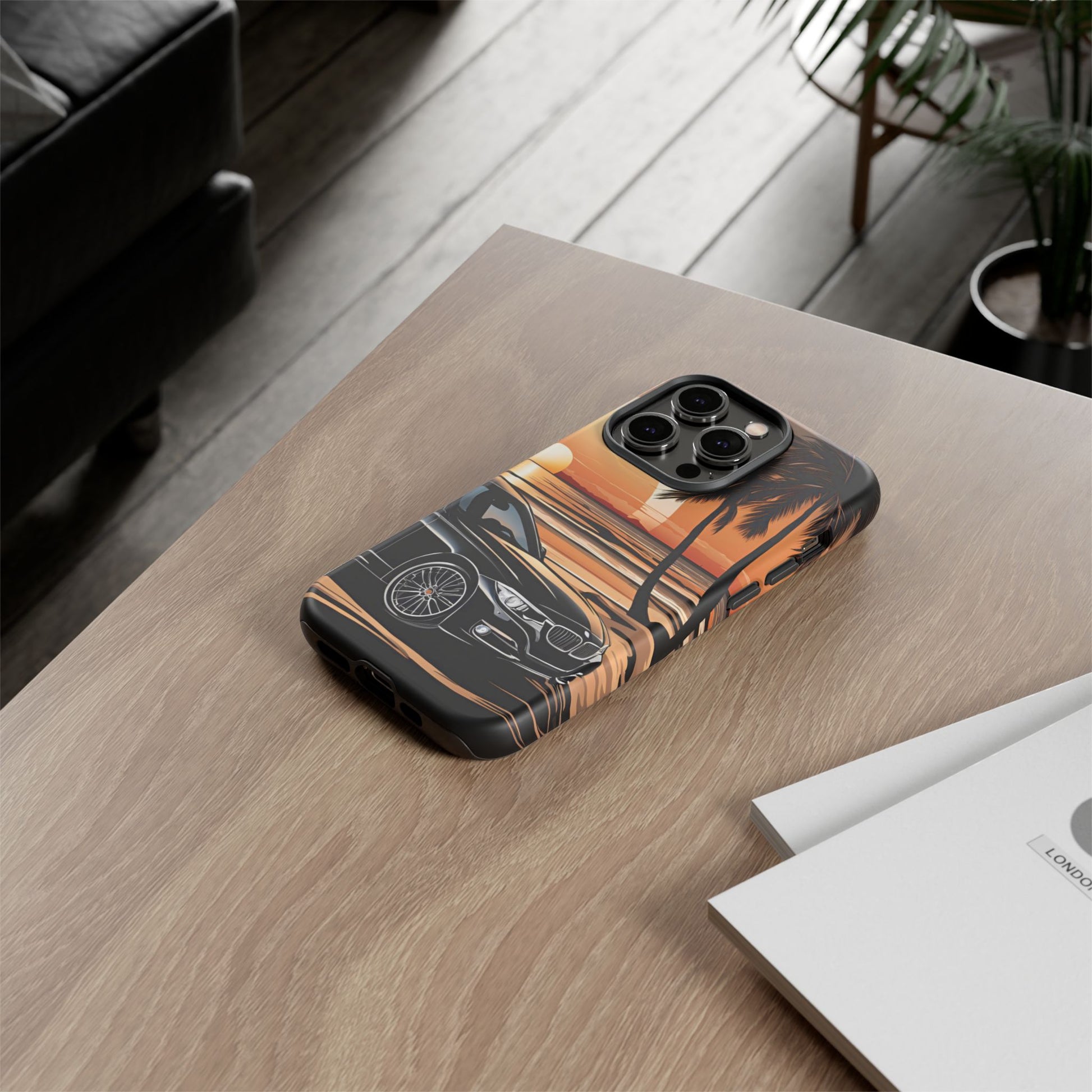BMW Sunset On The Beach-Dual Layer Ultra Tough Phone Case iPhone 14 Pro Matte Printify by The Night Shift Automotive Apparel