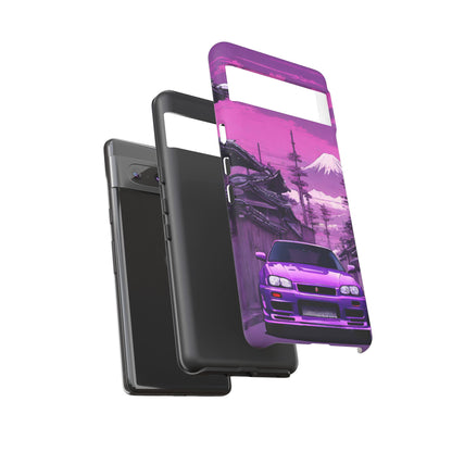 Nissan Skyline R34 Mt Fuji-Dual Layer Ultra Tough Phone Case Printify by The Night Shift Automotive Apparel