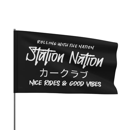 Station Nation-Rep Your Crew Flags Printify by The Night Shift Automotive Apparel