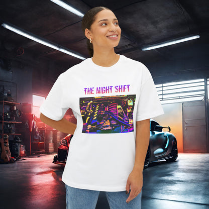 S50B32 Synthwave-Premium, Ultra Soft Unisex Oversized Boxy Tee Printify by The Night Shift Automotive Apparel