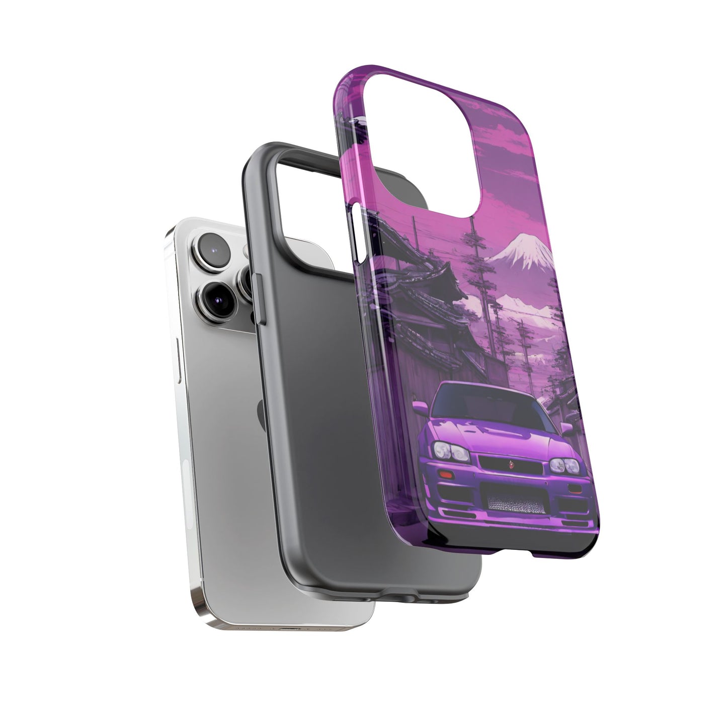 Nissan Skyline R34 Mt Fuji-Dual Layer Ultra Tough Phone Case Printify by The Night Shift Automotive Apparel