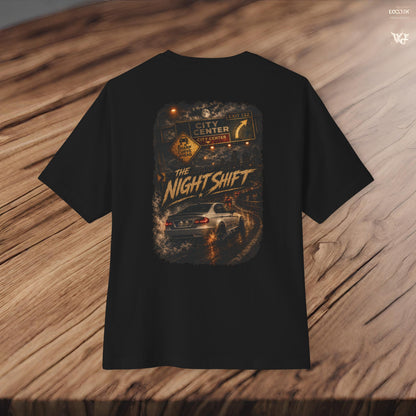 BMW M3 E90 Street Drift-Premium, Ultra Soft Unisex Oversized Boxy Tee Printify by The Night Shift Automotive Apparel
