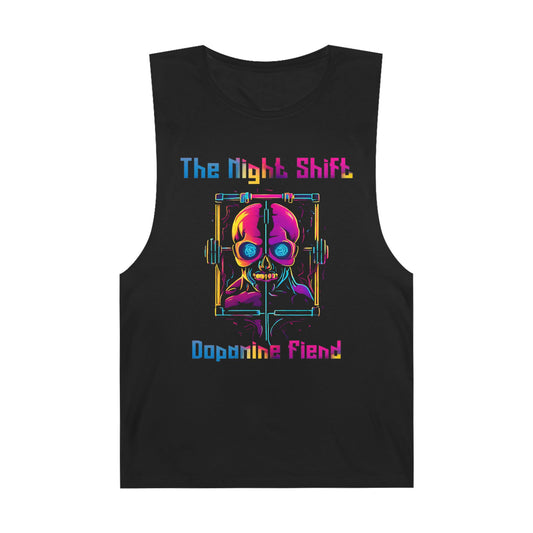Dopamine Fiend - Premium Unisex Barnard Tank Top Black Printify by The Night Shift Automotive Apparel