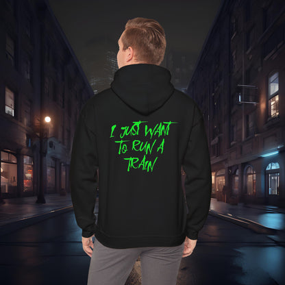 I Just Want To Run A Train-Ultra Soft, Premium Hoodie Black Printify by The Night Shift Automotive Apparel