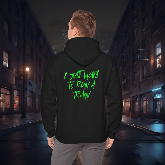 I Just Want To Run A Train-Ultra Soft, Premium Hoodie Black Printify by The Night Shift Automotive Apparel