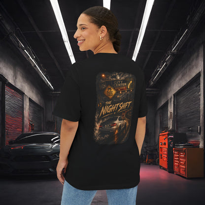 BMW M3 E90 Street Drift-Premium, Ultra Soft Unisex Oversized Boxy Tee Printify by The Night Shift Automotive Apparel