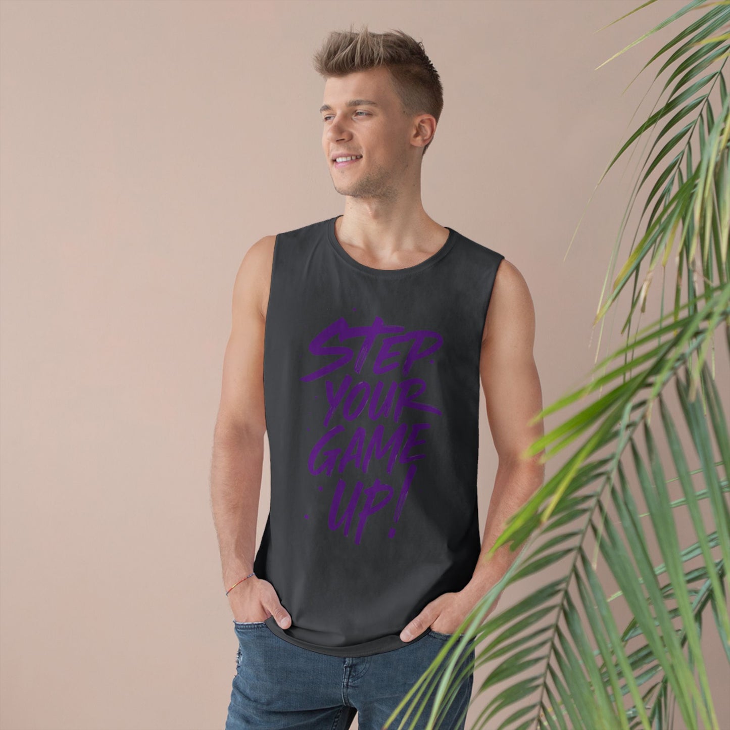 Step Your Game Up - Premium Unisex Barnard Tank Top Printify by The Night Shift Automotive Apparel
