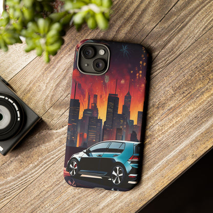 Volkswagon Golf GTI Fireworks-Dual Layer Ultra Tough Phone Case iPhone 15 Plus Matte Printify by The Night Shift Automotive Apparel