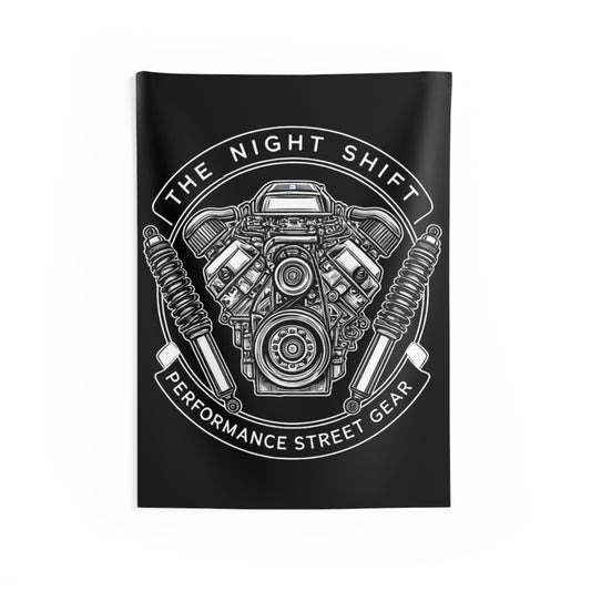 The Night Shift Indoor Wall Tapestries - Shop Banner 26" × 36" Printify by The Night Shift Automotive Apparel