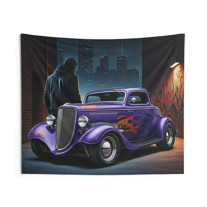 1934 Ford 3 Window Coupe Indoor Wall Tapestries - Shop Banner 60" × 50" Printify by The Night Shift Automotive Apparel
